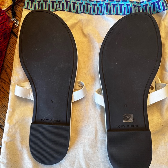 Tory Burch Miller Soft Leather Sandal in New Ivory Size 9 - Picture 7 of 9